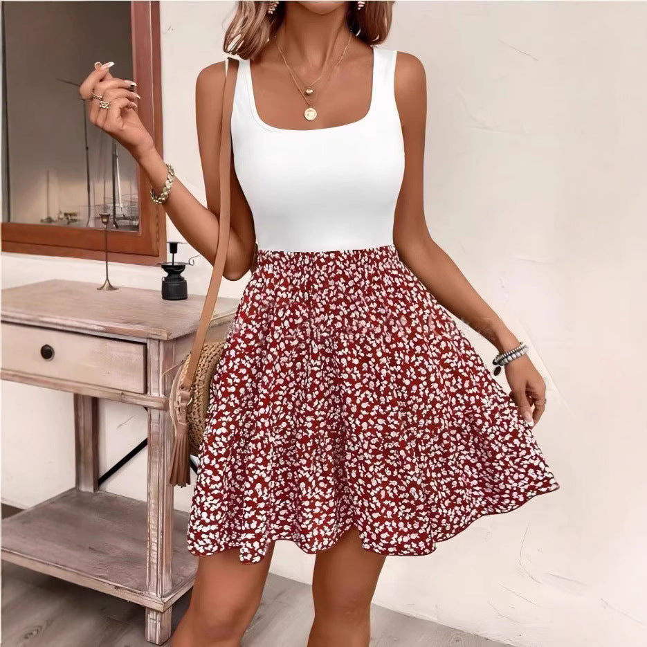 Damen Sommerkleid mit verspieltem Blumenmuster und körpernaher Passform EB