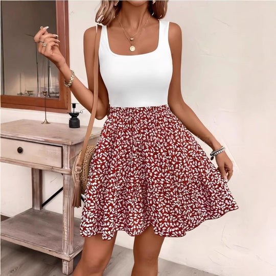 Damen Sommerkleid mit verspieltem Blumenmuster und körpernaher Passform EB