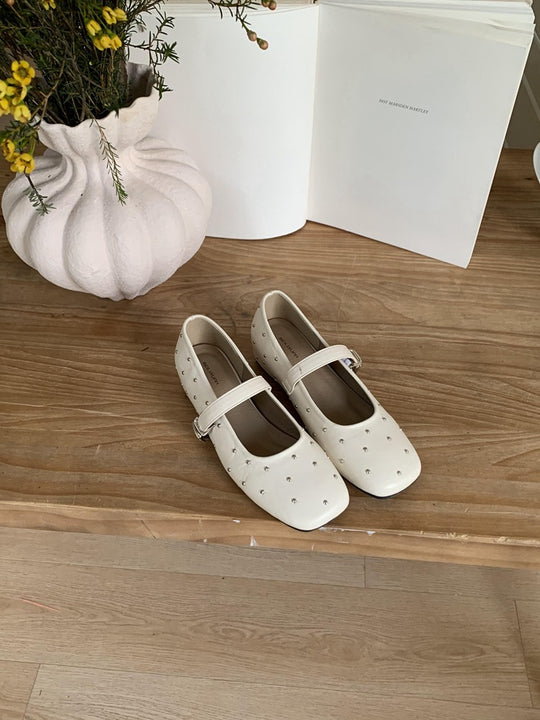 Damen Elegante Ballerinas mit dekorativen Strasssteinen EB