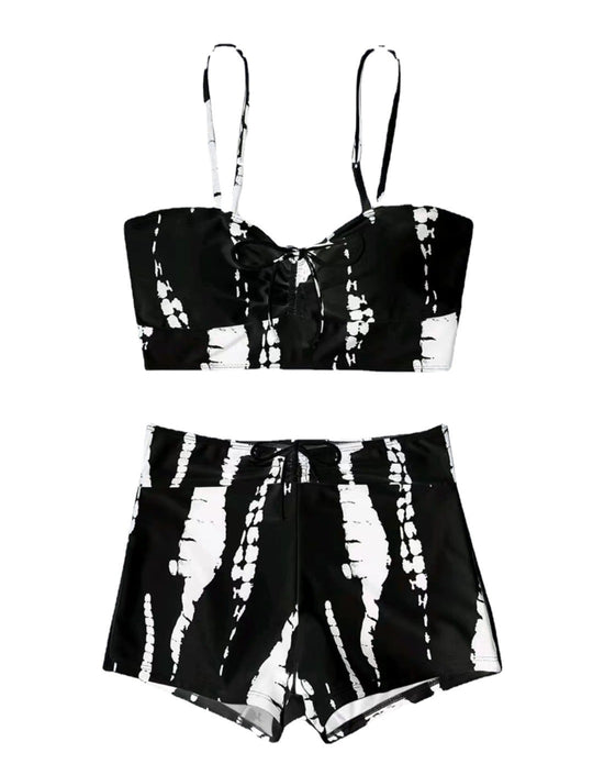 Damen Zweiteiliges Badeoutfit mit verspieltem Knotendesign EB