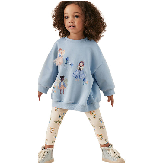 Mädchen Leggings mit buntem Blumenmuster EB