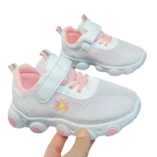 Damen Sportliche Sneakers mit luftiger Mesh-Oberfläche und verstellbarem Klettverschluss EB