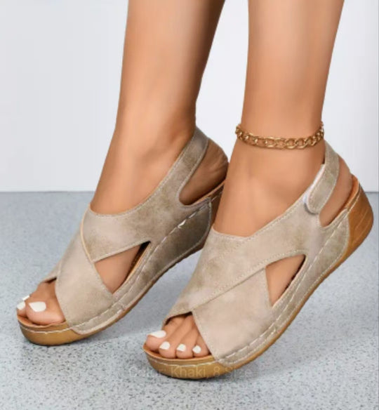 Damen Komfortable Keil-Sandalen EB