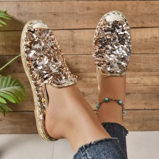 Damen Glitzernde Espadrilles mit bequemer Einlegesohle EB