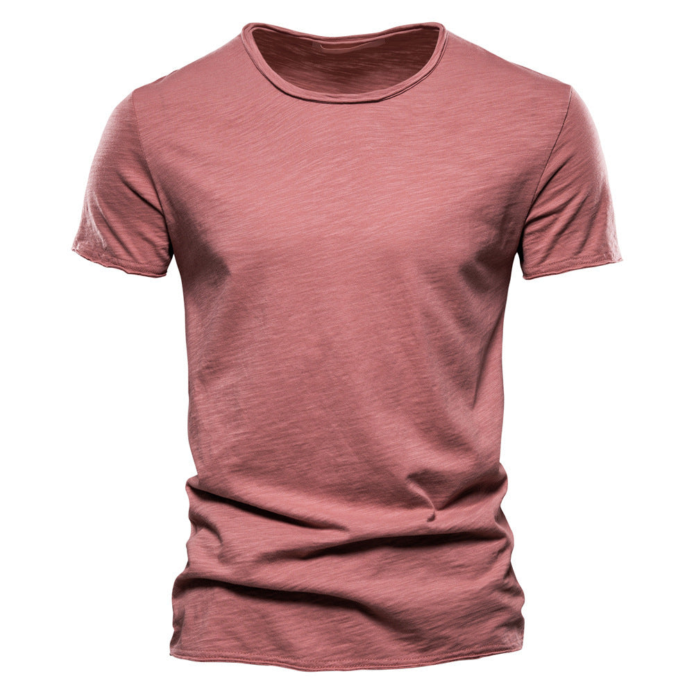 Herren nan leichtes Baumwolljersey Kurzarmshirt mit V-Ausschnitt und schmaler Passform EB