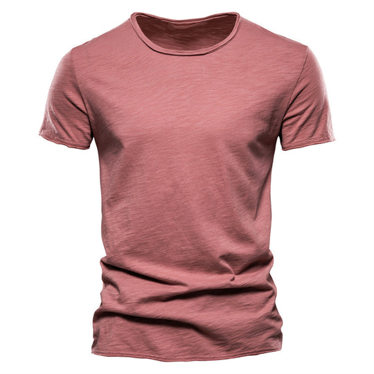 Herren nan leichtes Baumwolljersey Kurzarmshirt mit V-Ausschnitt und schmaler Passform EB