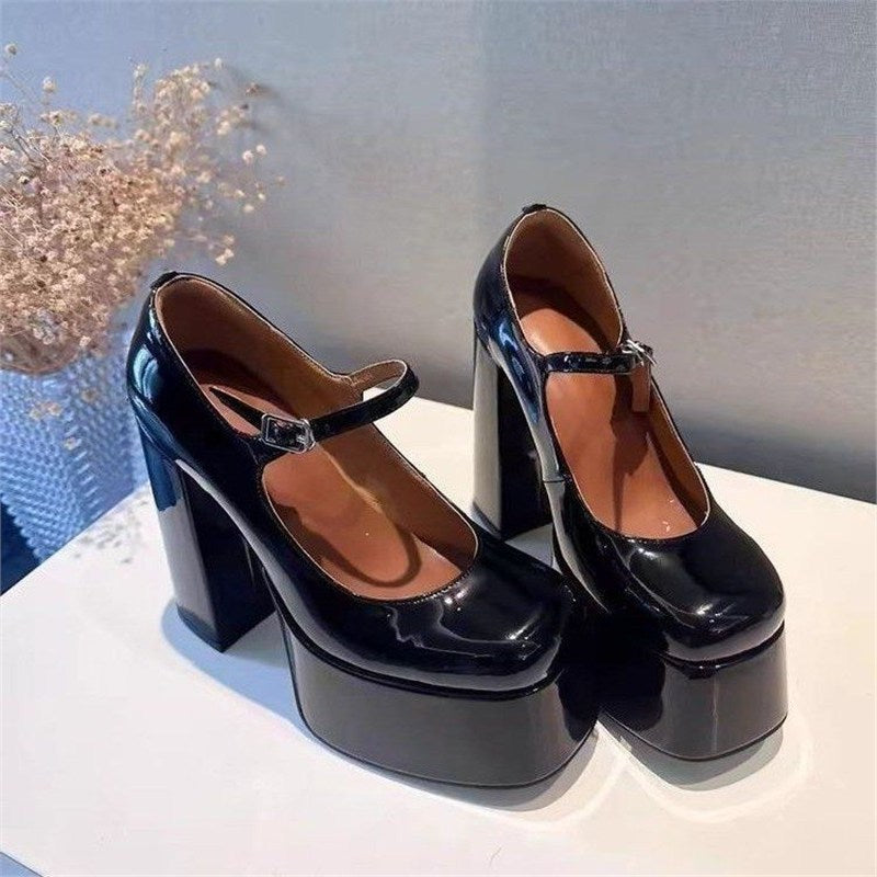 Damen Plateau High Heels mit verstellbarem Riemchen EB