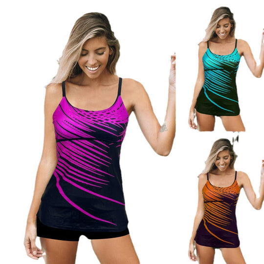 Damen Sport Tankini mit modischen Shorts EB
