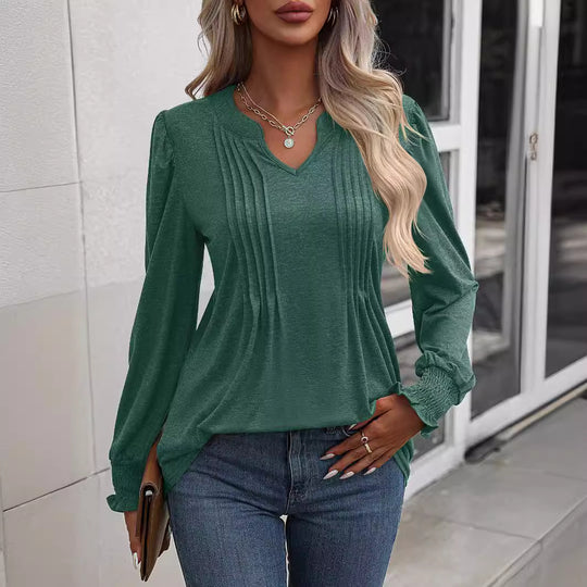 Damen Langarmshirt mit eleganter Rüsche EB
