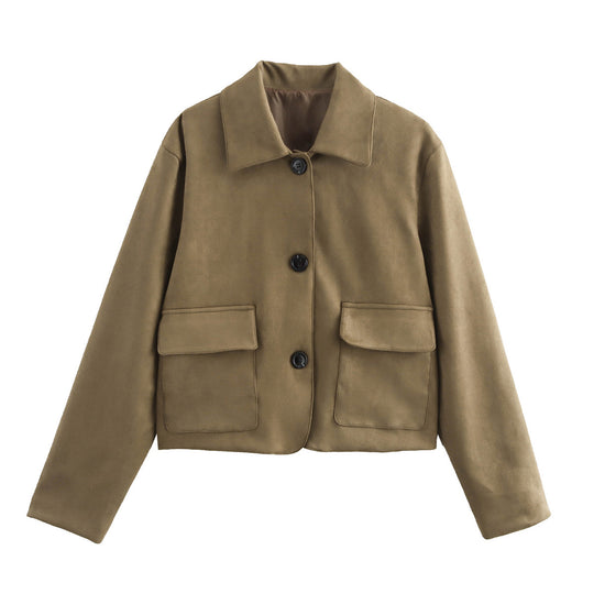 Damen cropped Utility-Jacke mit praktischen Taschen und modernem Schnitt EB