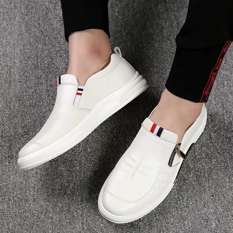 Herren Komfortable Slip-On Leder-Sneaker mit dezentem Reißverschluss und flexiblem Sohlenprofil EB