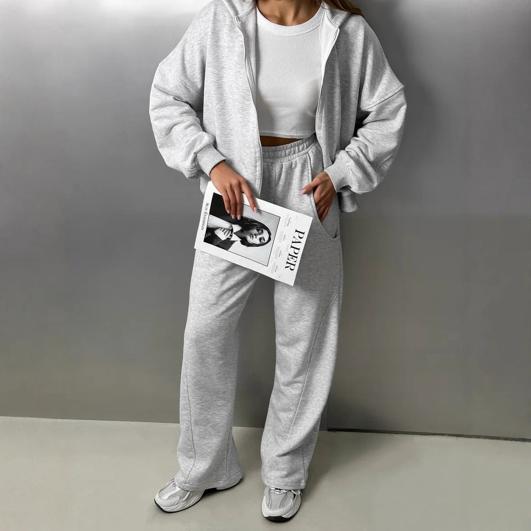 Damen Sportliches Oversized Sweatshirt und Jogginghose Set EB