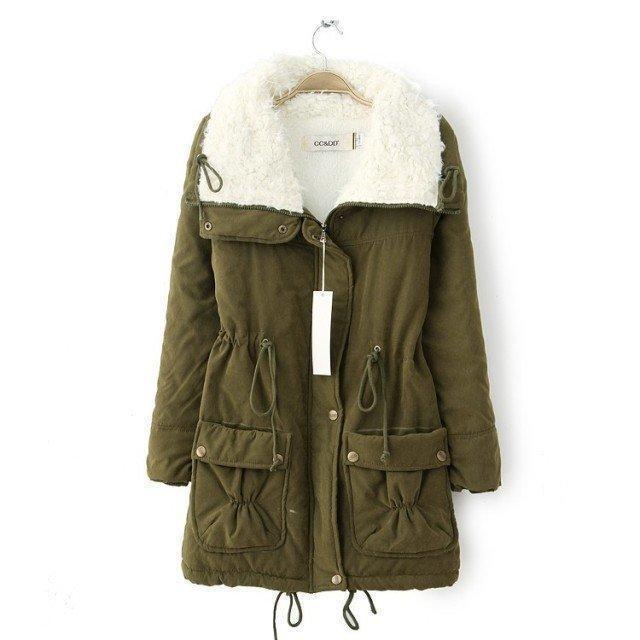 Damen lässige Steppjacke mit kuscheligem Innenfutter und verstellbarem Taillenzug EB
