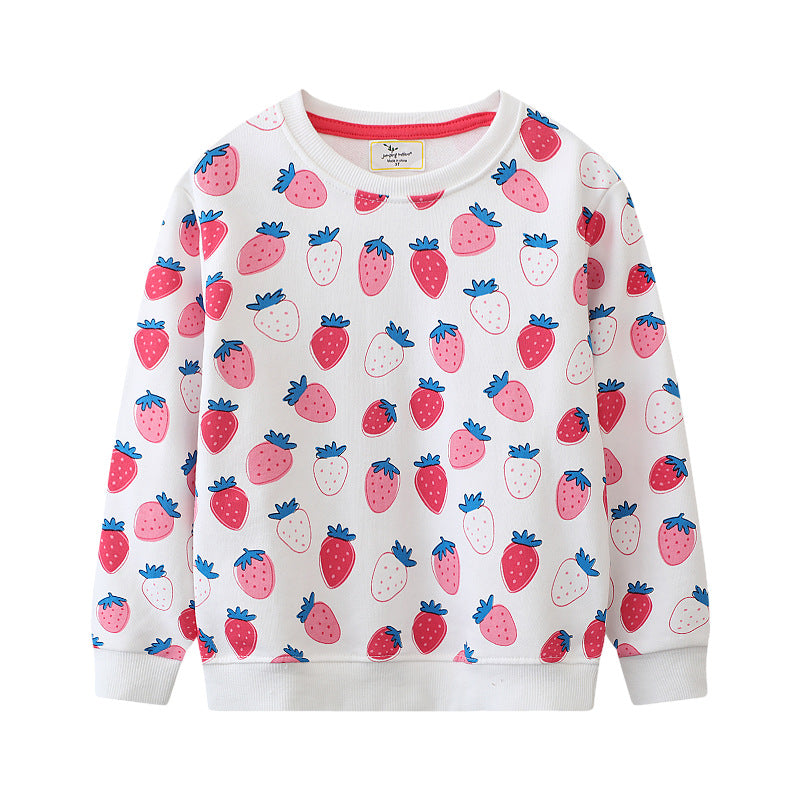 Mädchen Sweatshirt mit fröhlichem Erdbeermuster EB