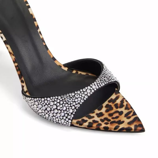 Damen elegante High Heel Sandalen mit Glitzerverzierungen EB