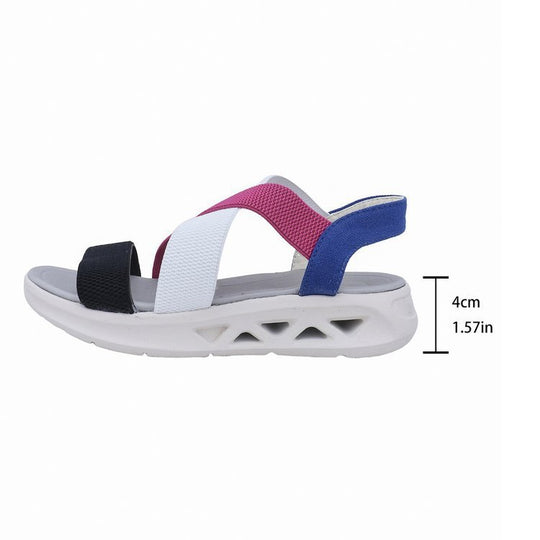 Damen Sportliche Sandalen mit elastischen Riemen und rutschfester Sohle EB