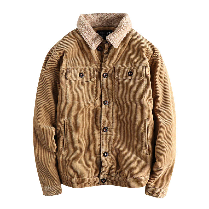 Herren Cordjacke mit kuscheligem Futter und praktischen Taschen EB