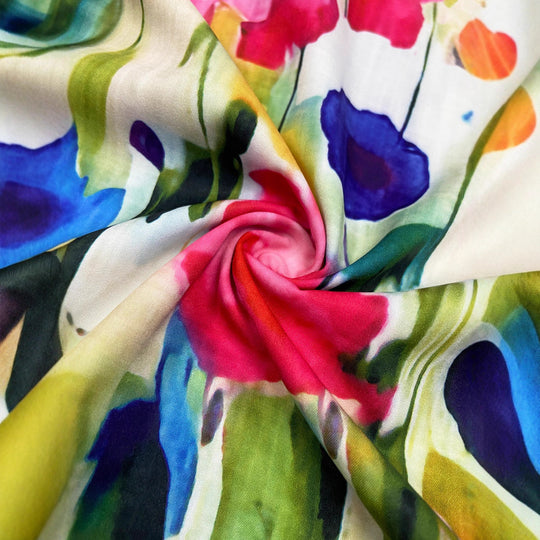 Damen Kurzes Kleid mit voluminösen Ärmeln und floralem Muster EB