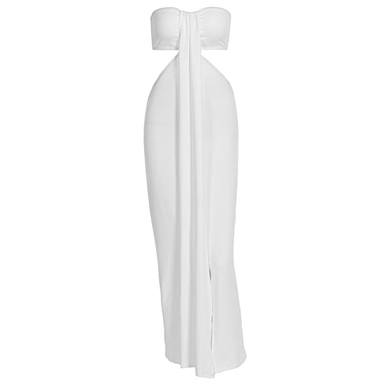 Damen Trendiges Maxikleid im Wickelstil EB