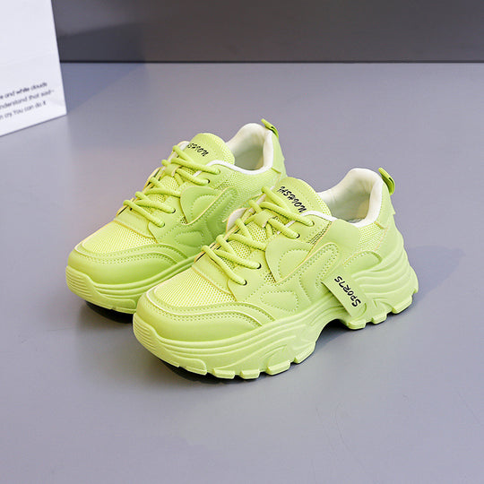 Damen Chunky Sneakers mit atmungsaktiver Mesh-Oberfläche und stoßdämpfender Sohle EB
