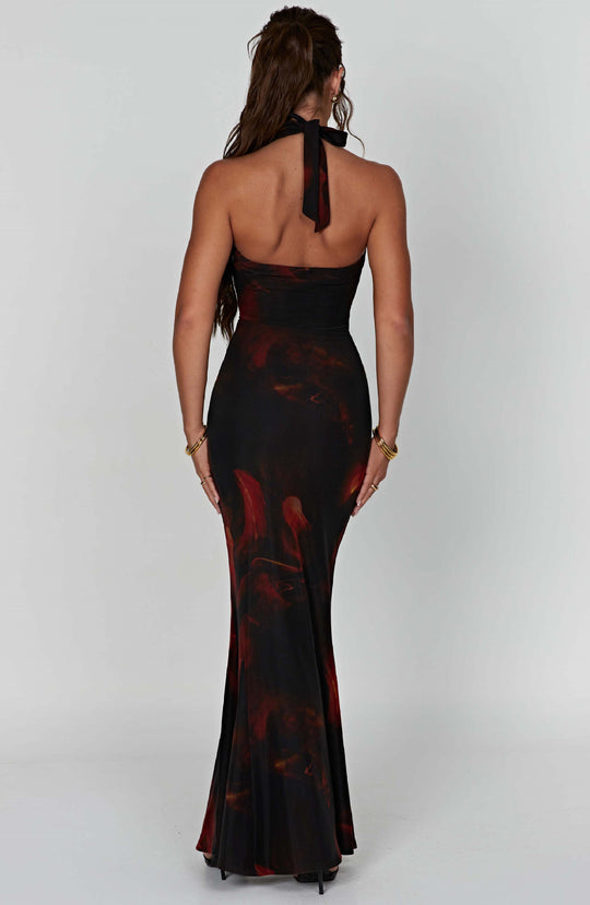 Damen figurbetontes Wickelkleid mit tiefem V-Ausschnitt und raffiniertem Rückenausschnitt EB