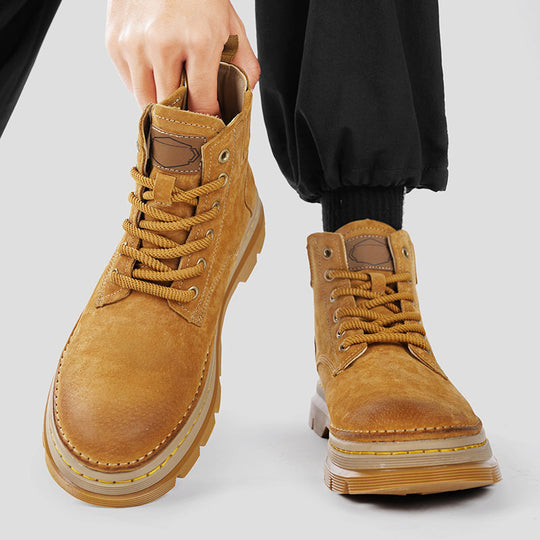 Damen Modische Schnürstiefel mit strapazierfähiger Sohle und hohem Schaft EB