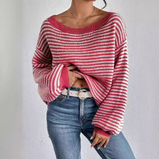 Damen lässiger Strickpullover EB
