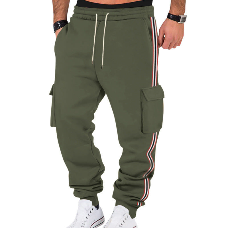 Herren nan sportliche Cargojogginghose mit Kordelzug und Klappentaschen EB