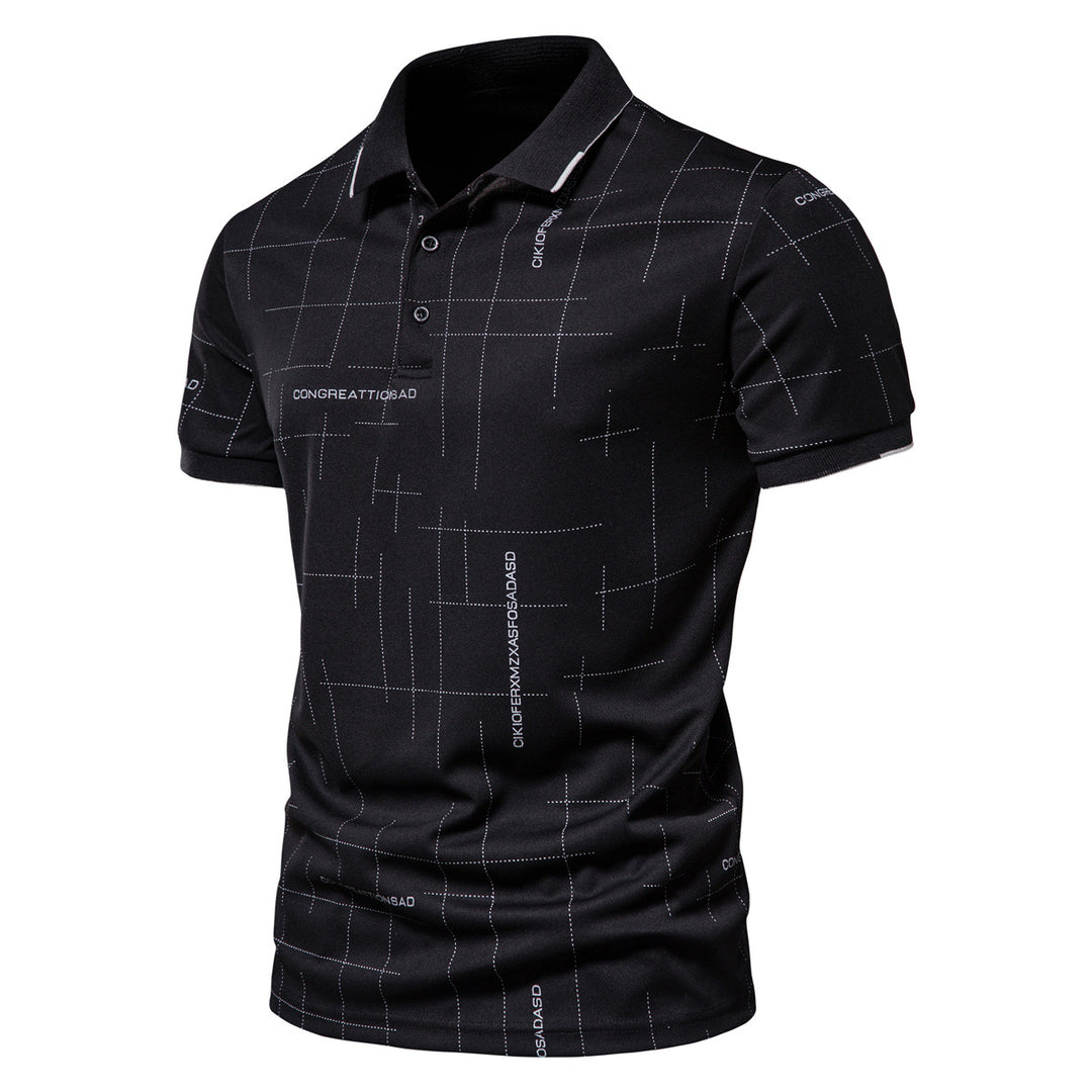 Herren Polohemd mit modernem Schnitt und grafischem Muster EB