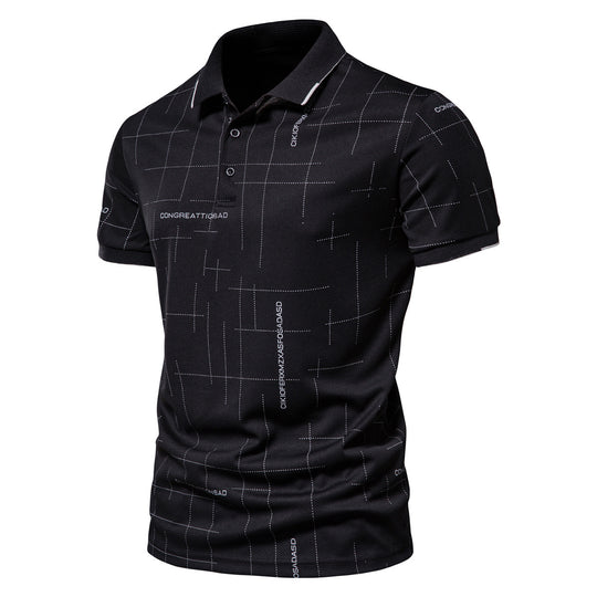 Herren Polohemd mit modernem Schnitt und grafischem Muster EB
