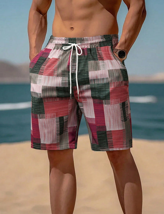 Herren stylische Bade-Shorts mit modernem Graphikmuster EB