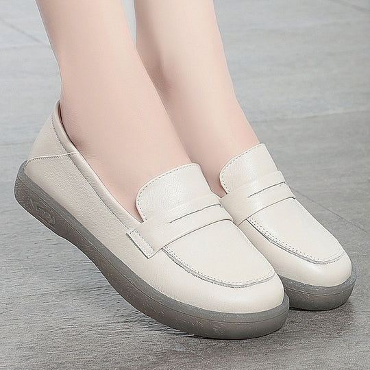 Damen Mokassins mit elegantem Lederobermaterial und bequemer Sohle EB