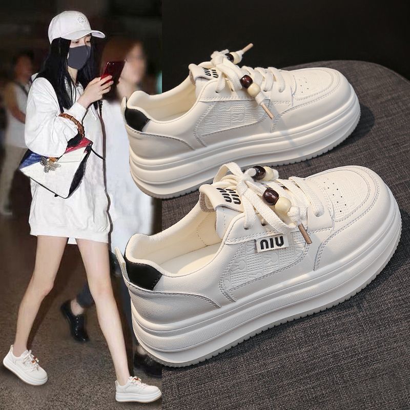 Damen Modische Sneakers mit elastischen Schnürsenkeln und dämpfender Sohle EB