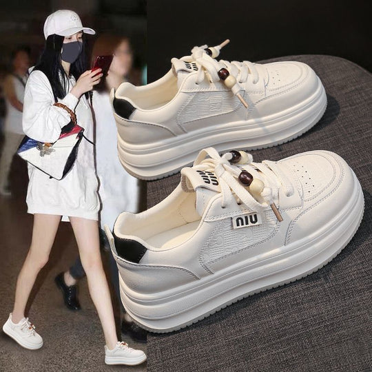 Damen Modische Sneakers mit elastischen Schnürsenkeln und dämpfender Sohle EB