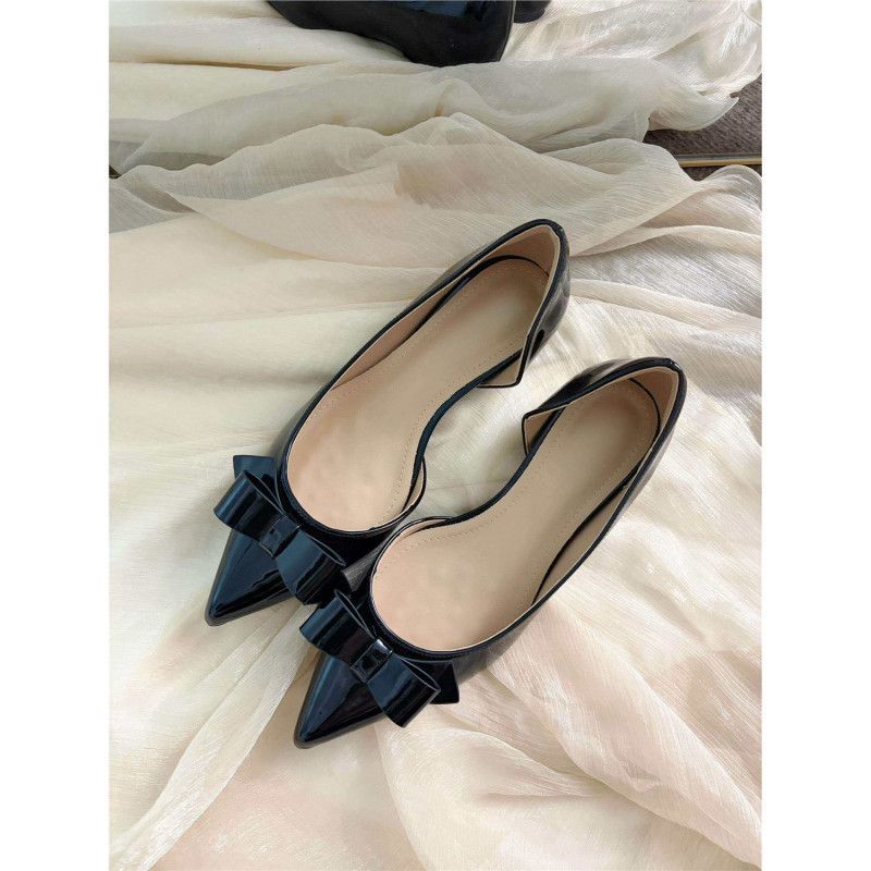 Damen elegante spitze Pumps mit dekorativem Schleifendetail EB