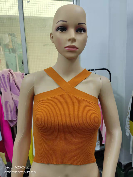 Damen Crop-Top mit schickem Kreuz-Trägerdesign EB