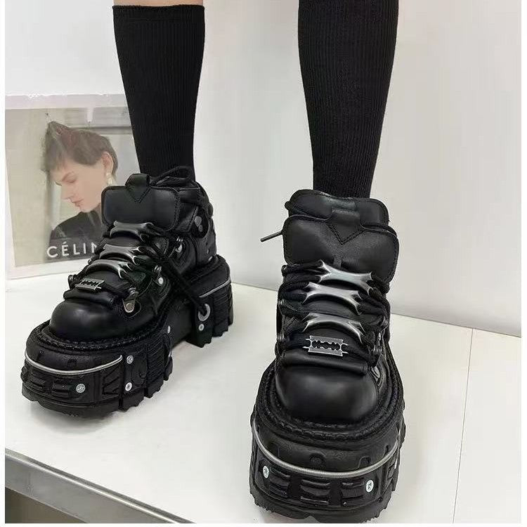 Damen Stabile High-Top Stiefel mit robuster Gummisohle EB