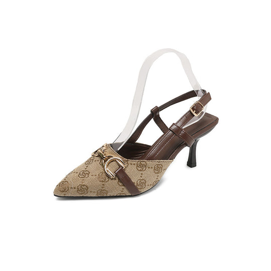 Damen Slingback Pumps mit elegantem goldenen Akzent EB
