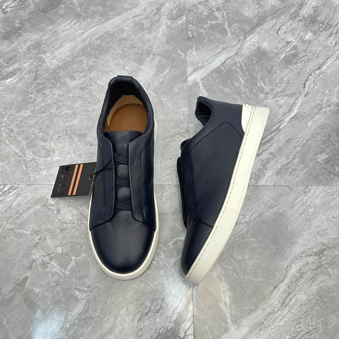 Damen Slip-On Sneakers mit eleganter Lederstruktur und rutschfester Sohle EB