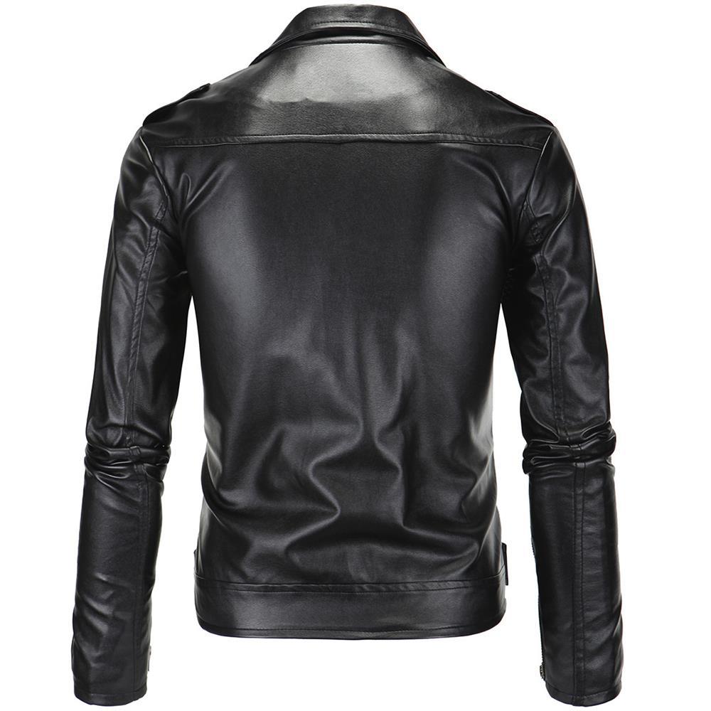 Herren stylische Bikerjacke aus hochwertigem Kunstleder EB