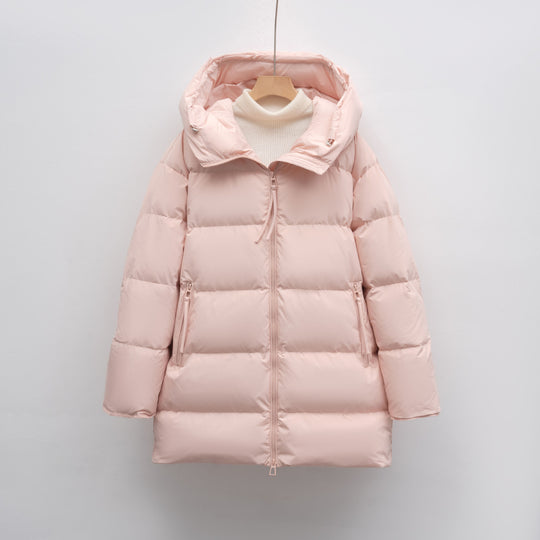 Damen modische Winterjacke im Oversized-Stil mit Kapuze EB