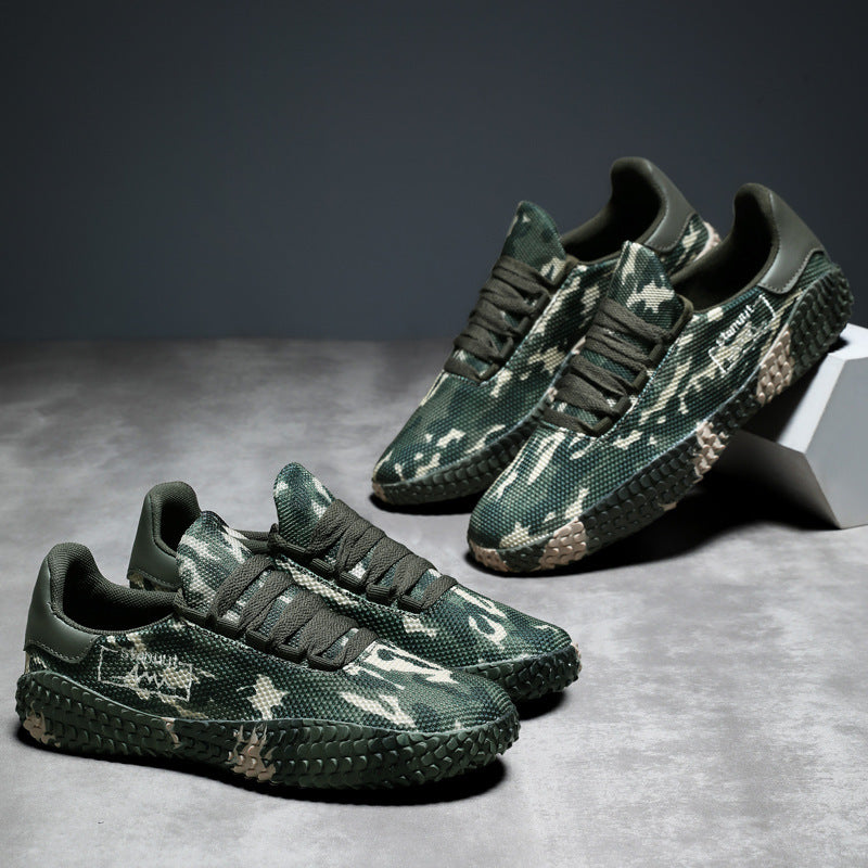 Herren Camouflage Strick-Sneaker mit griffiger Wabenprofilsohle und gepolstertem Knöchelkragen EB