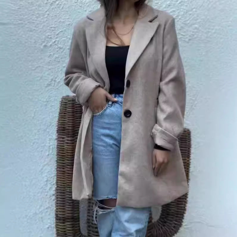 Damen Wollmantel mit eleganten Details EB