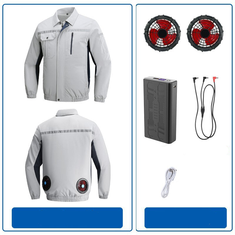 Herren nan atmungsaktive Arbeitsjacke mit integrierten Rückenlüftern und reflektierenden Streifen EB