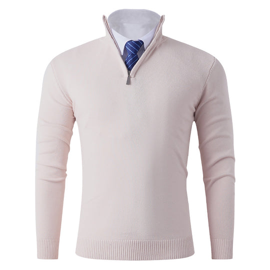 Herren eleganter Stehkragenpullover mit Reißverschluss EB