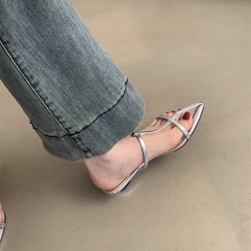 Damen elegante Slingback-Flats mit spitzem Design EB
