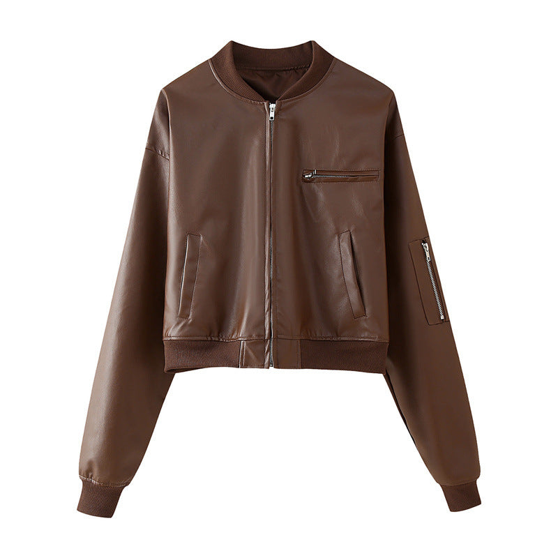 Damen Bikerjacke aus hochwertigem Kunstleder EB