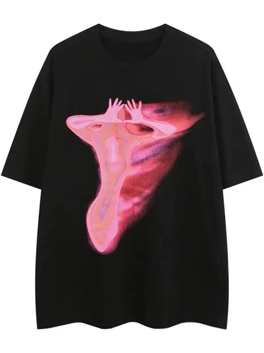 Damen T-Shirt mit künstlerischem Floral-Motiv und lässigem Schnitt EB