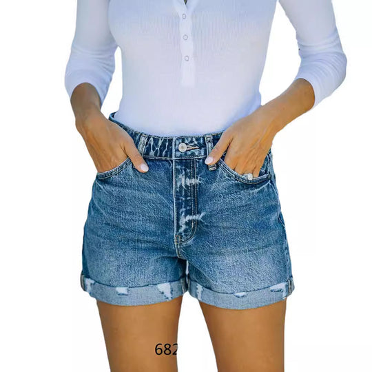Damen hohe Taille Mom-Jeans im Vintage-Stil EB