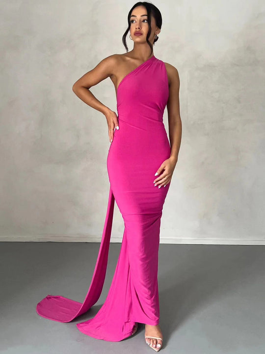 Damen Elegantes Wickelkleid mit asymmetrischem Saum und figurbetontem Schnitt EB